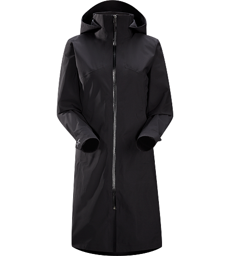 Aphilia Coat Women's Three-season waterproof/windproof GORE-TEX® long coat with soft shell brushed interior.