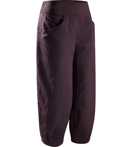 C'esta Capri Women's Lightweight, breathable, relaxed fit cotton/linen capri pants with a wide, comfort waistband and gathered, pleated cuffs. Ideal for casual urban use in hot weather, or while travelling.