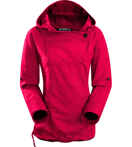 C'esta Hoody Women's Lightweight, breathable cotton/linen hoody with roll up sleeves and an elastic drawcord on the hem.