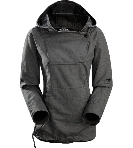 C'esta Hoody Women's Lightweight, breathable cotton/linen hoody with roll up sleeves and an elastic drawcord on the hem.