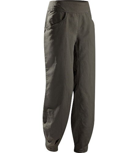 C'esta Pant Women's Lightweight, breathable, relaxed fit cotton/linen pant with a wide, comfort waistband and gathered, pleated cuffs. Ideal for casual urban use in hot weather, or while travelling.