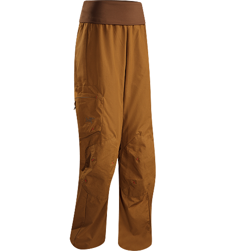 Calyx Pant Women's Lightweight, durable cotton/nylon canvas pant with a stretch-knit foldover waistband that rolls up to fit comfortably under a climbing harness