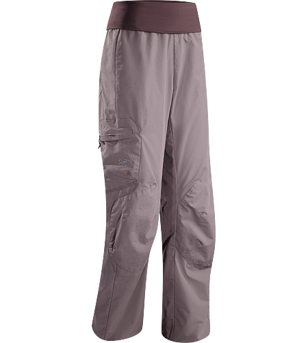 Calyx Pant Women's Lightweight, durable cotton/nylon canvas pant with a stretch-knit foldover waistband that rolls up to fit comfortably under a climbing harness
