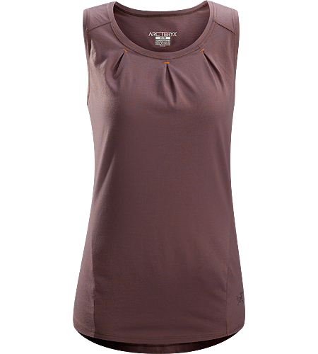 Cassia Sleeveless Women's Trim fit top with pleated bustline detail, wide bra-friendly straps and generous body length.