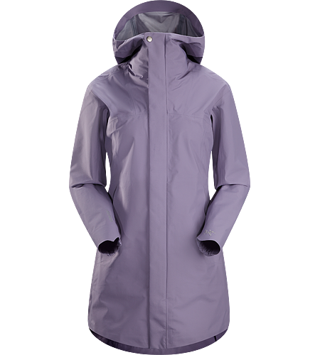 Codetta Coat Women's Wasserdichter, dreiviertellanger GORE-TEX®-Regenmantel mit Kapuze.