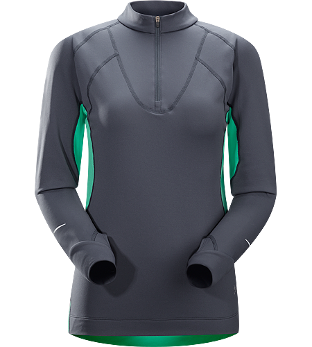 Cyclic Zip Neck Women's Mid-to-heavy weight, highly featured mid-layer with excellent moisture management properties constructed using two weights of Phasic™ textile for optimal temperature regulation. Ideal for trail running and high output activities.