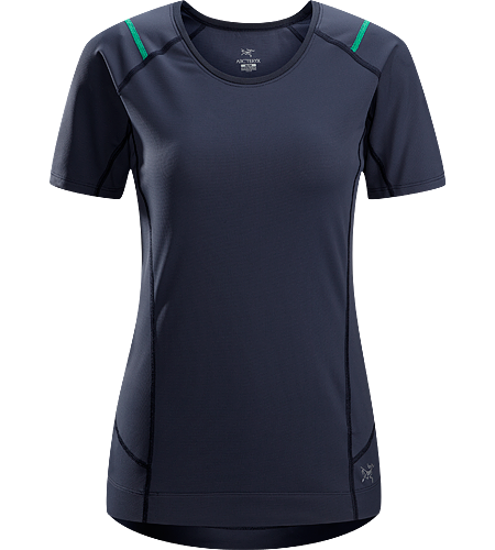 Ensa SS Women's Breathable, moisure wicking, technical short sleeve running shirt made with a slightly heavier fabric that is ideal for active use on cooler days.