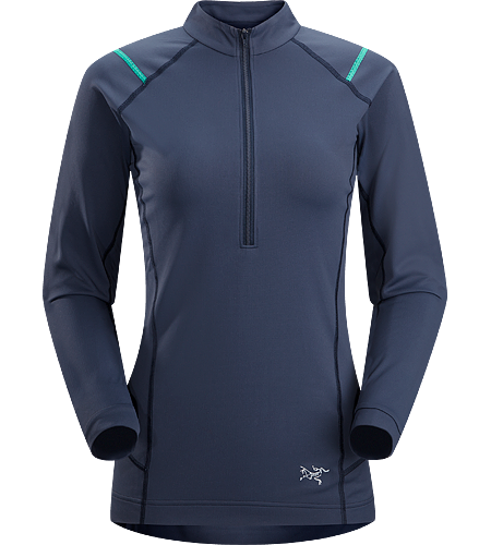 Ensa Zip Neck LS Women's Breathable, moisure wicking, technical long sleeve, zip neck running shirt made with a slightly heavier fabric that is ideal for active use on cooler days.