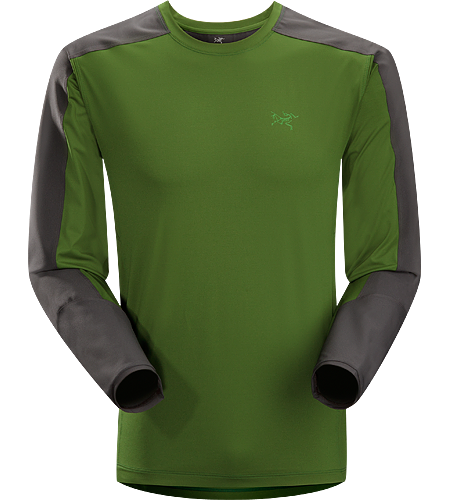 Ether Comp Crew LS Men's Lightweight, moisture-wicking, durable and abrasion-resistant long-sleeved shirt designed with two distinctive technical fabrics to keep you cool and dry on the trail.