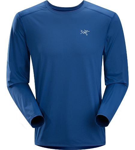 Ether Crew LS Men's Durable, lightweight, moisture-wicking long-sleeved shirt with mesh underarm panels to aid venting.