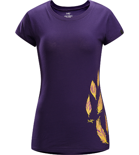 Falling Feathers T-Shirt Women's 100% Cotton, short sleeved T-shirt with illustrated graphic