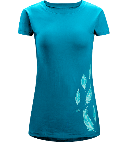 Falling Feathers T-Shirt Women's 100% Cotton, short sleeved T-shirt with illustrated graphic