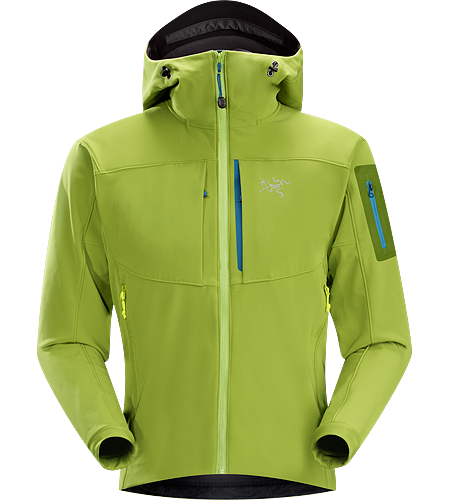 Gamma MX Hoody $^Men's^$ <strong>Gamma Series: Softshell outerwear with stretch | MX: Mixed Weather. </strong> Breathable, wind-resistant, lightly insulated hooded jacket constructed with Fortius 2.0 textile for increased comfort and mobility