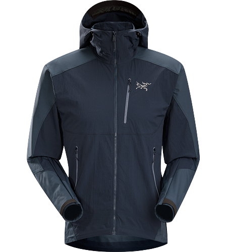 Gamma SL Hybrid Hoody Men's <strong>Gamma Series: Softshell outerwear with stretch | SL: Superlight. </strong> Lightweight, durable wind and moisture resistant hoody constructed using two weights of softshell textile for enhanced mobility and breathability.