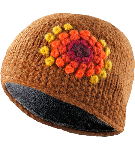Hepcat Hat Women's Wool/acrylic blend toque with a fleece underband, and a distinctive flower design
