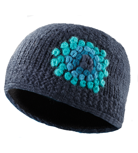 Hepcat Hat Women's Wool/acrylic blend toque with a fleece underband, and a distinctive flower design