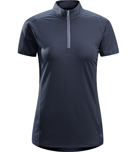 Kapta Zip Neck SS Women's Lightweight, breathable, stretchy short sleeve, zip neck shirt with a mesh back panel; ideal for active pursuits in warm weather