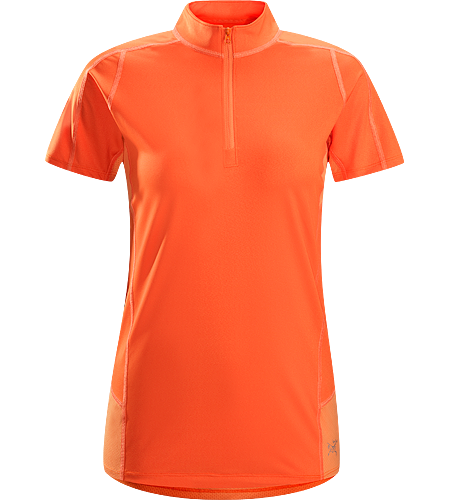 Kapta Col Zippé MC Femme Chemise à manches courtes et à col zippé, légère, respirante, et extensible, avec un panneau dorsal en maille, idéale pour les activités intenses par temps chaud.
