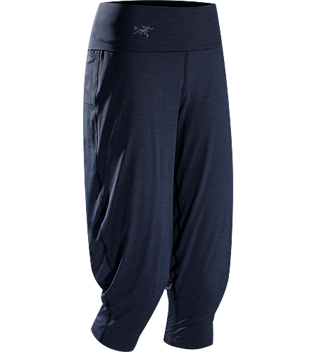 Kaslo Capri Women's Stretchy, durable capri pants with a wide, fold-over waistband that sits comfortably under a climbing harness