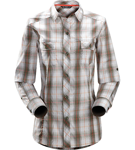 Melodie Shirt LS Women's Lightweight long sleeve shirt with roll-up sleeves that secure with a tab for added comfort in warmer weather