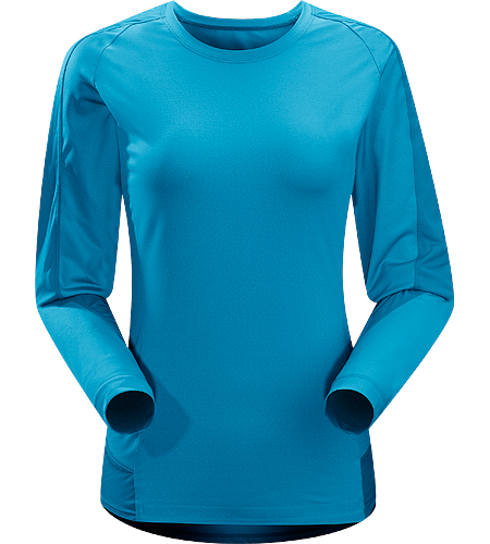 Mentum Comp LS Women's Lightweight, breathable, long sleeved shirt constructed with durable, stretchy textile and patterned for athletic use; ideal for a wide range of aerobic activities.