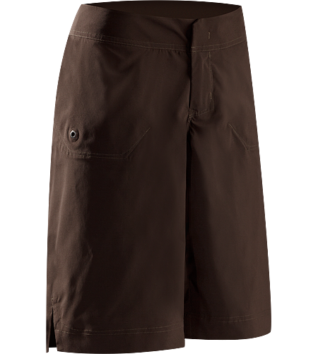Mischief Long Women's Athletic fit shorts with a refined, stylish aesthetic, constructed with a stretchy, technical textile that is soft to the touch with a smooth hand, quick-drying and easy to care for. Bar tacked details and creative stitching add visual elements to these classic shorts.