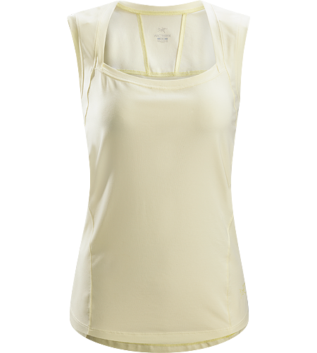Motive Sleeveless Women's Form-fitted tank top constructed with a stretchy, techincal cotton/polyester/spandex blend textile that is lightweight, helps manage moisture and is comfortable next to the skin.