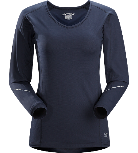 Motus Crew LS Women's Relaxed fit, long-sleeved, crew neck shirt constructed using Phasic Technology textile; Ideal for high-output, stop-and-go activities.