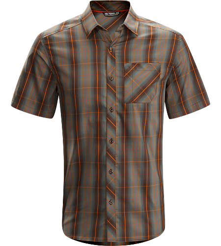 Pathline Shirt SS Men's Athletic fit, short-sleeved collared shirt made from breathable Wye™ cotton/polyester blend textile that is easy to wash and care for.