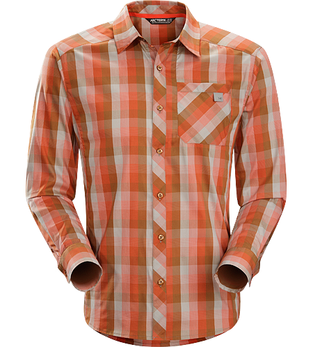 Peakline Shirt LS Men's Trim-fitting, long-sleeved shirt made from breathable, moisture-wicking Cotton/Polyester blend textile.