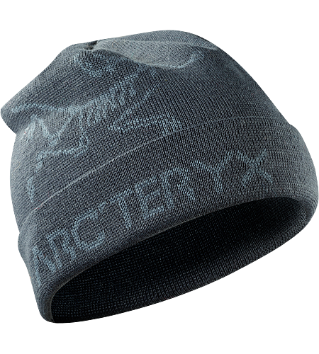 Rolling Word Hat Longer length wool/acrylic blend beanie with bold bird and word graphic and a roll up brim