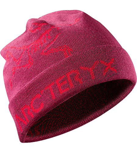 Rolling Word Hat Longer length wool/acrylic blend beanie with bold bird and word graphic and a roll up brim