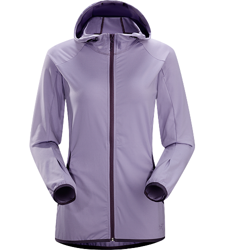 Soltera Hoody Women's Athletic fitting hoody made of stretchy, breathable jersey fabric; ideal for aerobic pursuits.