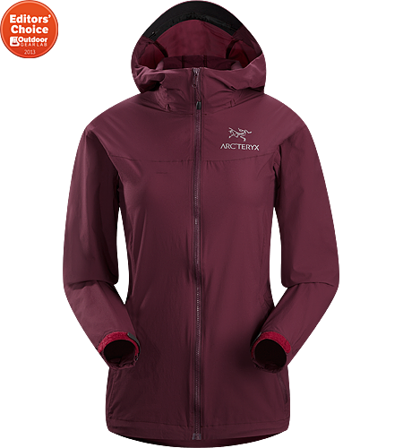Squamish Hoody Women's Super lightweight, durable and compressible hooded jacket; Ideal as a wind resistant layer for warm weather activities