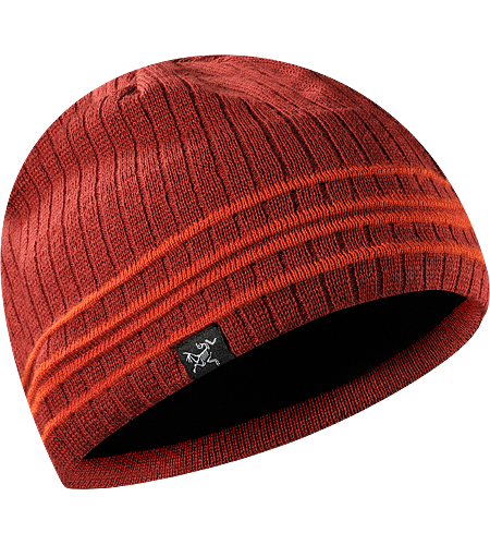 Stonecat Hat Relaxed fit, merino wool/acrylic mix beanie with fine ribbed knit yarn with stripy detailing.