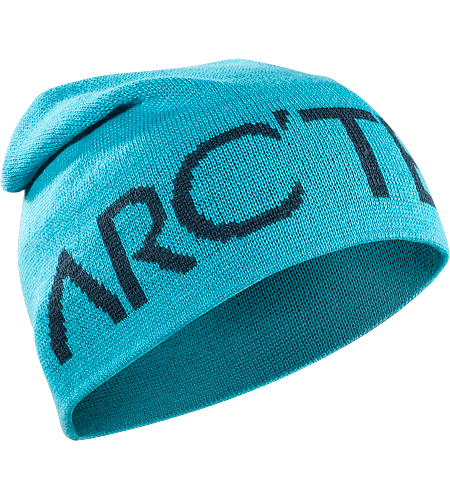 Word Head Long Toque Länger geschnittene Mütze aus Wolle/Polyacryl-Mischgewebe mit eingestricktem Arc'teryx Schriftzug.