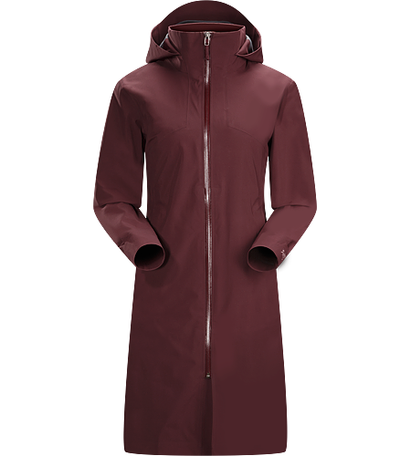 Aphilia Coat Women's Three-season waterproof/windproof GORE-TEX® long coat with soft shell brushed interior.