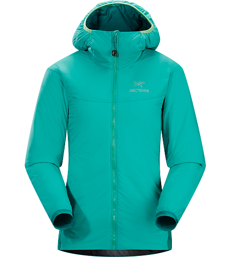 Atom LT Hoody Women's Atom Series: Synthetic insulated mid layers | LT: Lightweight. Lightweight, breathable, insulated hoody; Ideal as a stand-alone piece in fair weather, or as a layering piece in cold conditions