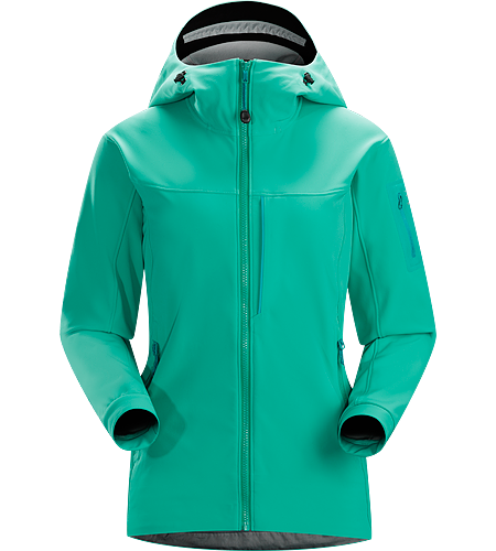 Gamma MX Hoody Women's Gamma Series: Softshell outerwear with stretch | MX: Mixed Weather. Breathable, wind-resistant, lightly insulated hooded jacket constructed with Fortius 2.0 textile for increased comfort and mobility