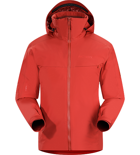 Macai Jacket Men's Athletic fitting, waterproof GORE-TEX, down insulated jacket designed for cold days on-area skiing and snowboarding.