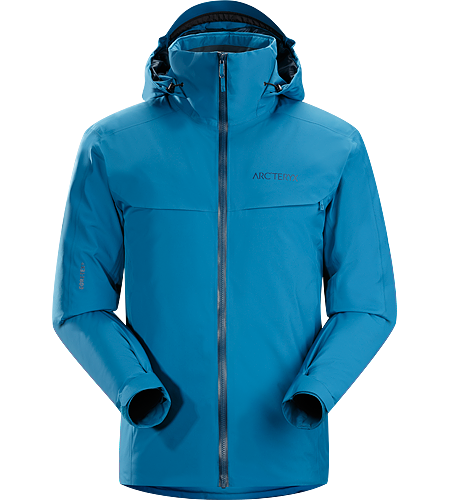 Macai Jacket Men's Athletic fitting, waterproof GORE-TEX, down insulated jacket designed for cold days on-area skiing and snowboarding.