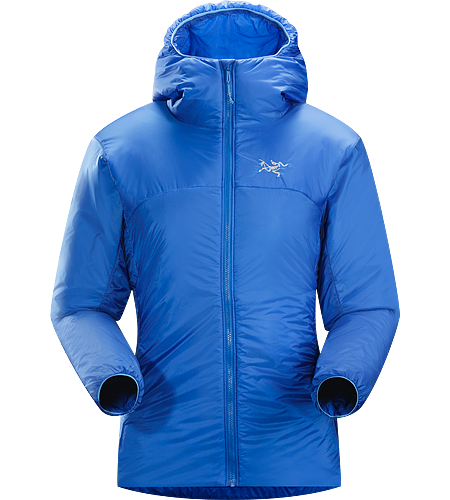 Nuclei Hoody Women's Trim fitting, lightweight, compressible Coreloft™ insulated belay jacket delivering exceptional warmth for very little weight.