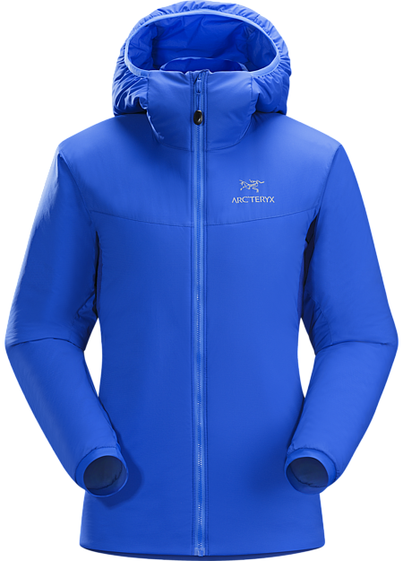 Atom LT Hoody Women's Leichte, atmungsaktive und isolierte Kapuzenjacke – ideal für den Einsatz im Lagensystem bei kälteren Temperaturen oder solo getragen bei gutem Wetter. Atom-Modelle Mittlere Bekleidungsschicht mit Synthetik-Isolierung | LT: Leicht.