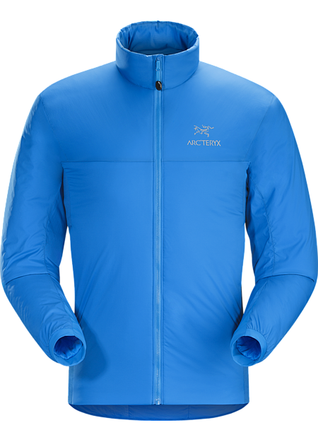 Atom LT Jacket Men's Insulated, mid-layer jacket with wind and moisture resistant outer face fabric; Ideal as a layering piece for cold weather activities. Atom Series: Synthetic insulated mid layers | LT: Lightweight.