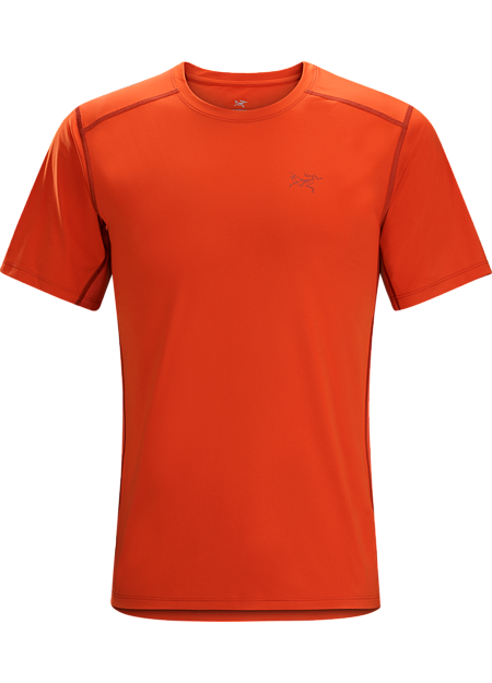 Ether Crew SS Men's Durable, lightweight, moisture wicking Helius™ polyester short sleeve shirt. Viente™ mesh underarm panels aid venting.