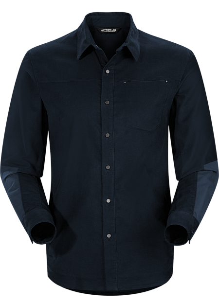 Merlon Shirt LS Men's Casual, long sleeved cotton blend corduroy shirt with contrasting canvas reinforcements.