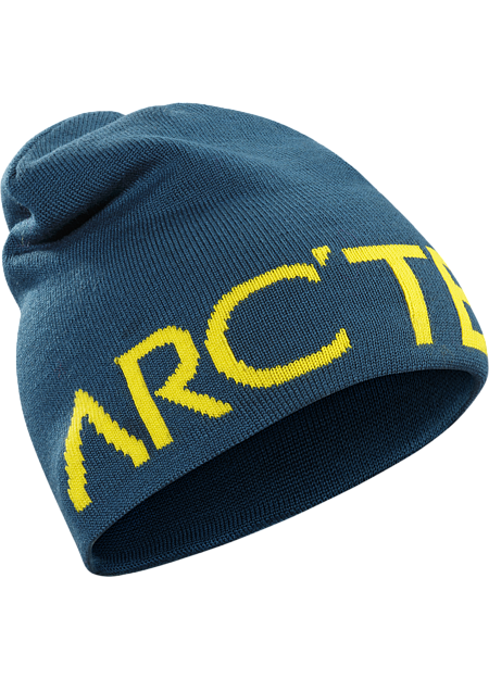 Word Head Long Toque Longer length wool blend reversible toque with a bold Arc'teryx word logo on one side, solid color on the other.