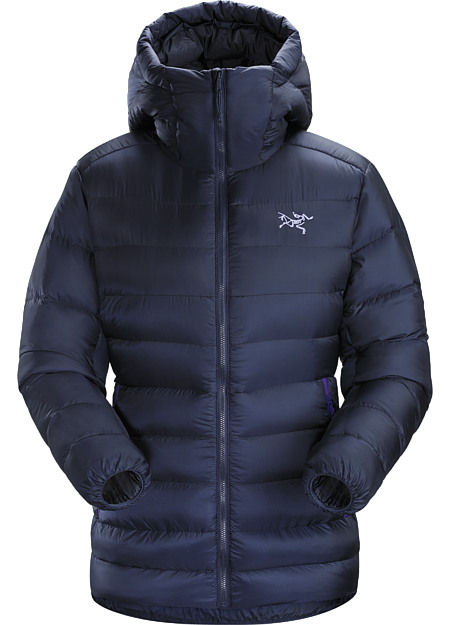 Cerium SV Hoody Women's Lightweight, warm 850-fill down hoody performs as a midlayer or standalone. Down Series: Down insulated garments | SV: Severe Weather.