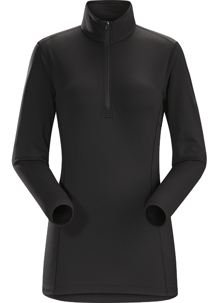 Phase AR Zip Neck LS Women's Black