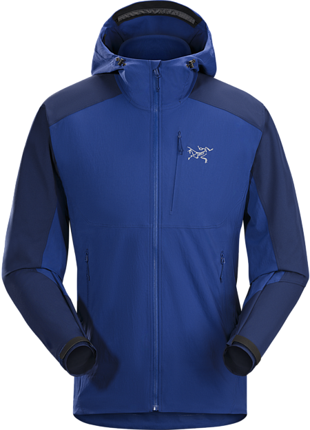 Psiphon FL Hoody Men's Light, hardwearing hybrid construction hooded softshell with a precision fit. Purpose built for rock and alpine climbing.